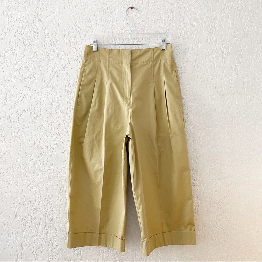 Rebecca Taylor Cream Smocked Tank with Tan Wide-Leg Pants - Picture 4 of 13